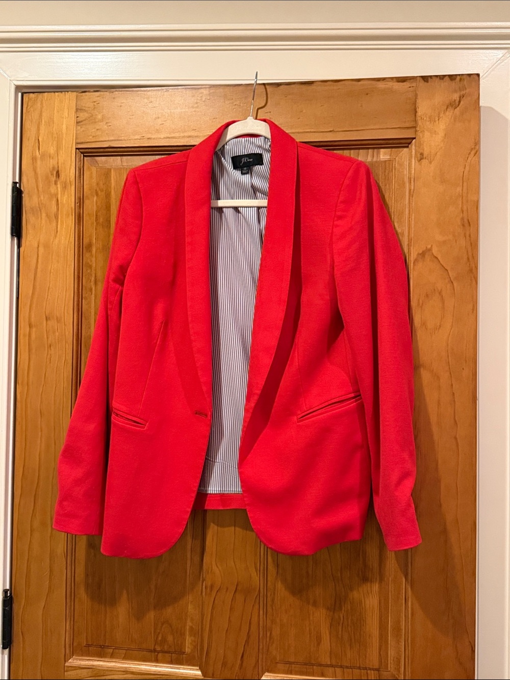 J. Crew Bright Red Shawl-Collar Blazer